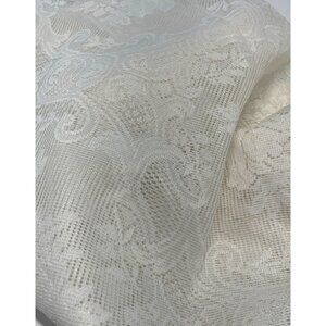 Vintage Ivory Lace Fabric Floral & Paisley Pattern 60" X 52" Crafting Sewing